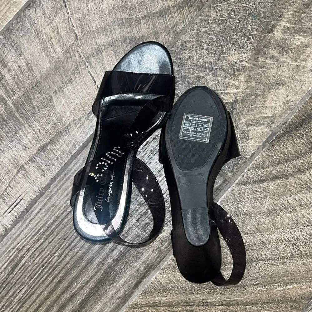 Juicy Couture black logo 4”wedges